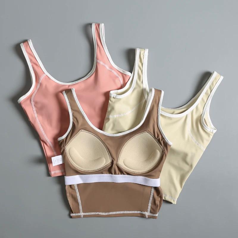 Soutien-gorge de sport pour femme, idéal pour l'été, avec dos élégant, gilet de yoga antichoc, à porter à l'extérieur pour la course et l'entraînement professionnel.