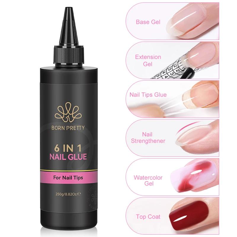 BORN PRTTY 250g déshydrateur de préparation d'ongles sans acide Gel de renfort sec à l'air Super adhésif décor de bijoux