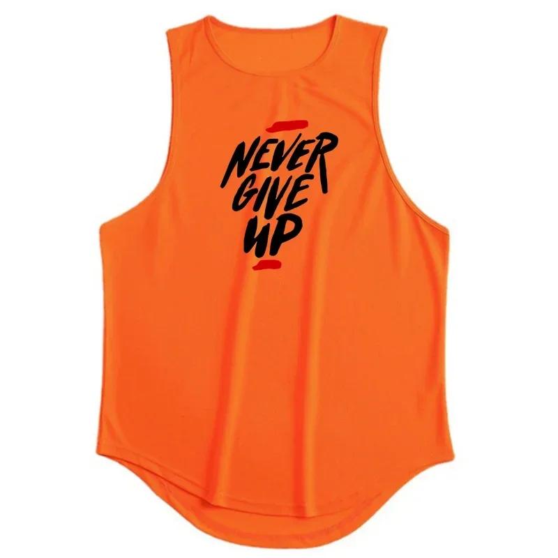 Gilet de course Never Give Up pour hommes - Maille ample respirant musculation fitness
