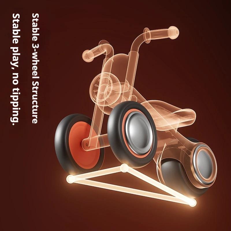 Vélo d'équilibre pour enfants sans pédales, trotteur pour tout-petits avec lumières LED avant, musique, roues silencieuses anti-basculement pour bébés de 1 à 3 ans
