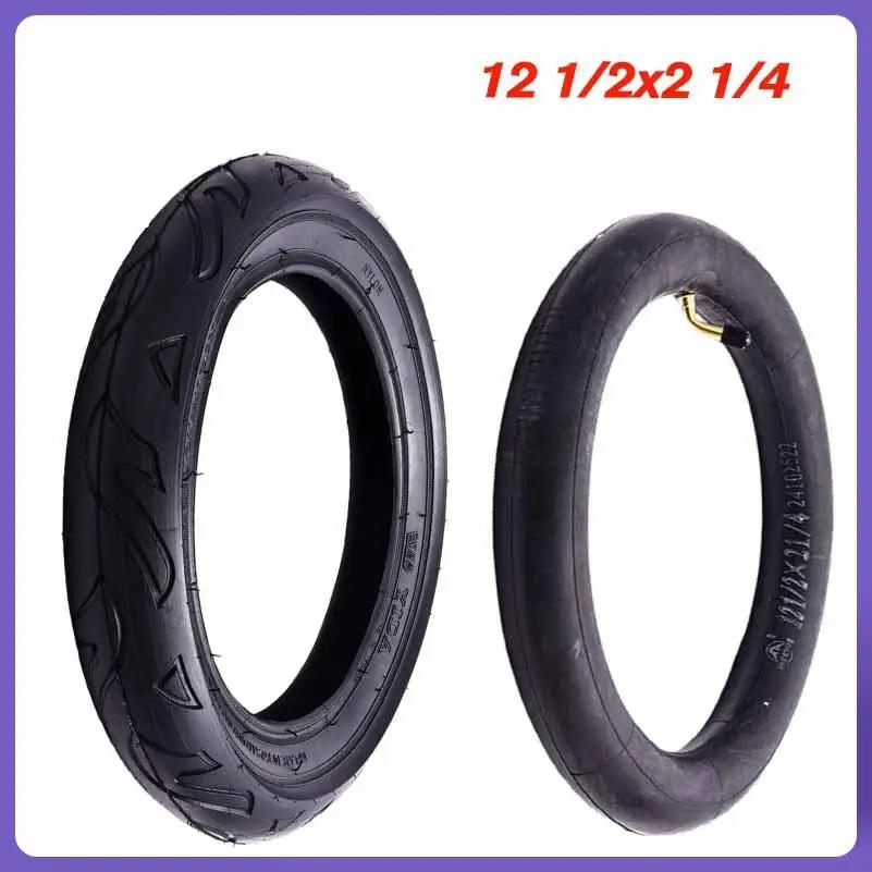 Pneu de 12 pouces 12 1/2 X 2 1/4 62-203 pour vélos électriques et trottinettes électriques, pneu 12 1/2X2 1/4 avec chambre à air et accessoires