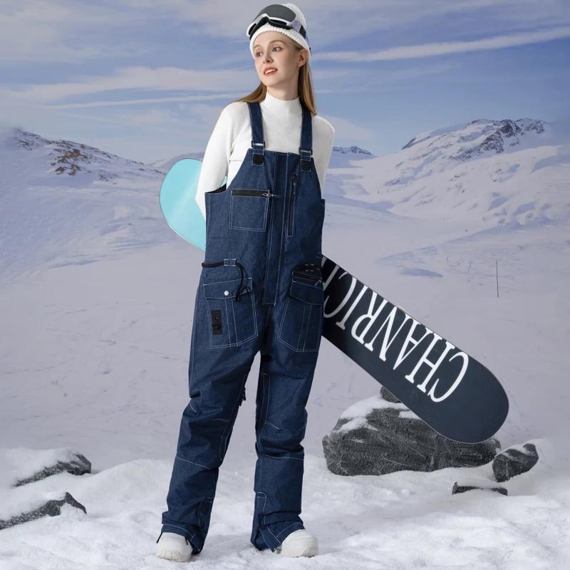 Pantalon de ski pour hommes et femmes, coupe-vent, imperméable, pantalon de neige épais, sports de plein air, snowboard, pantalon en jean respirant
