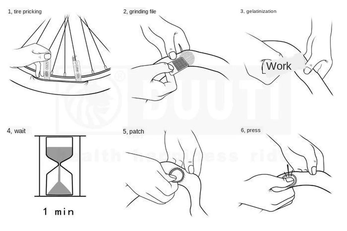 Kit de réparation de vélo de montagne, outils de réparation de vélo plat, ensemble de patch en caoutchouc, réparation d'opathie, portable