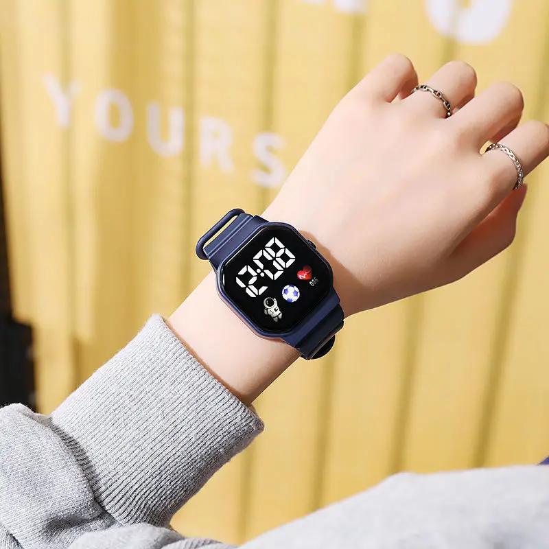 Montre de Sport numérique LED pour enfants, bracelet en Silicone, étanche, électronique, cadeaux pour garçons et filles