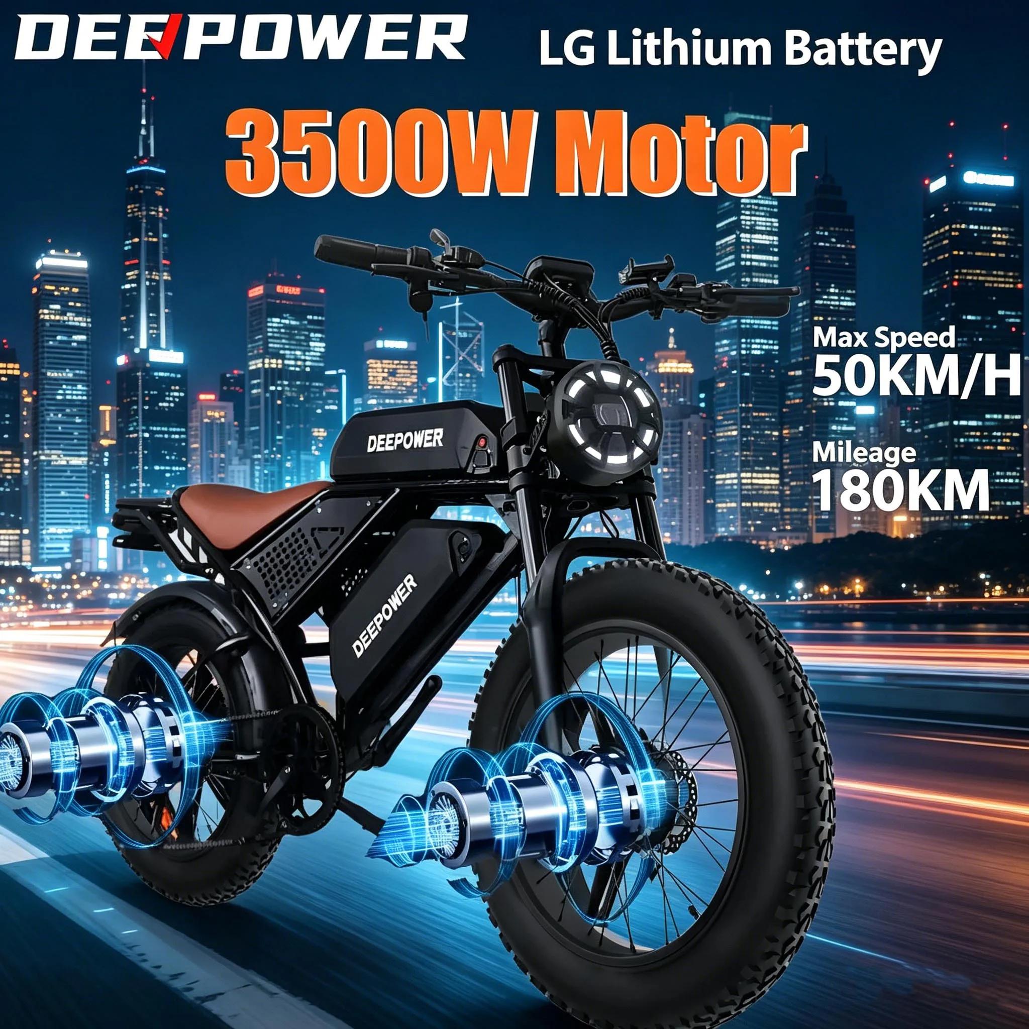 Vélo électrique tout-terrain 3000W à double moteur 48V60, pneus larges, pour adultes, adapté à la neige et aux déserts.