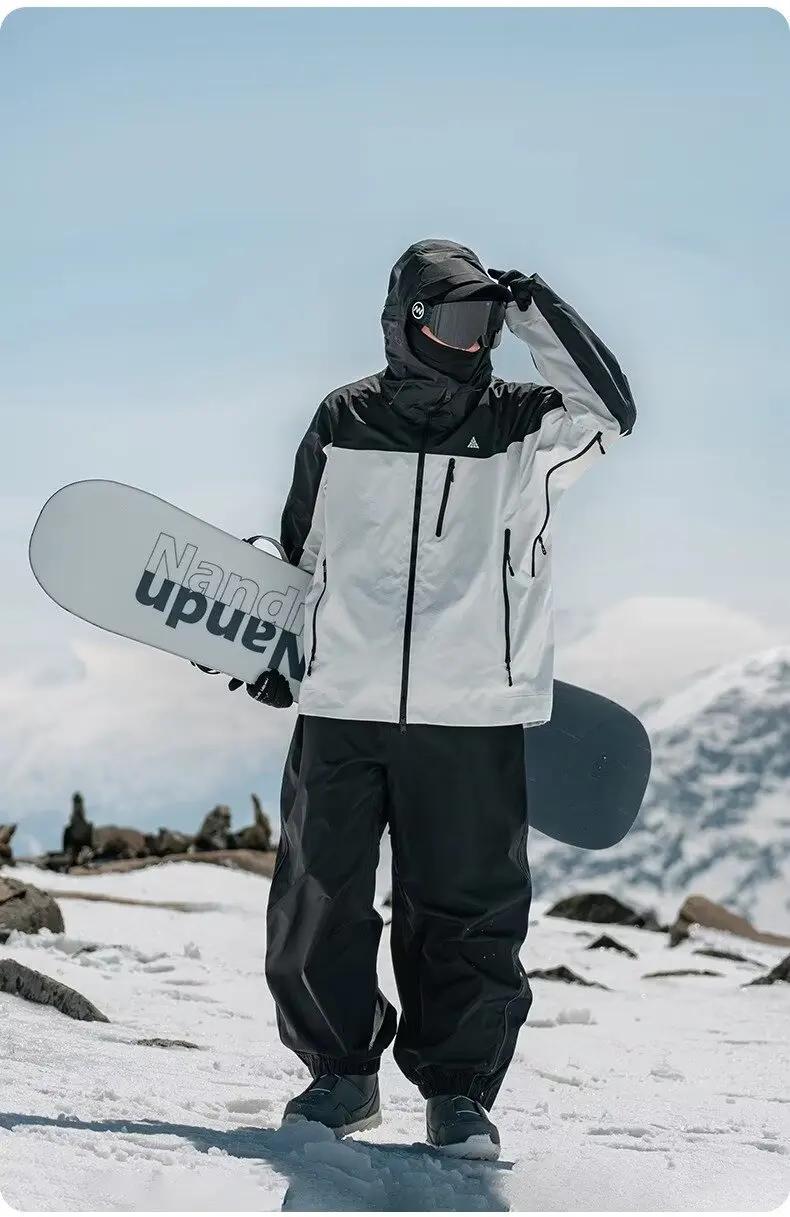 Pantalon de Ski homme femme simple planche imperméable coupe ample résistant à l'usure professionnel Double