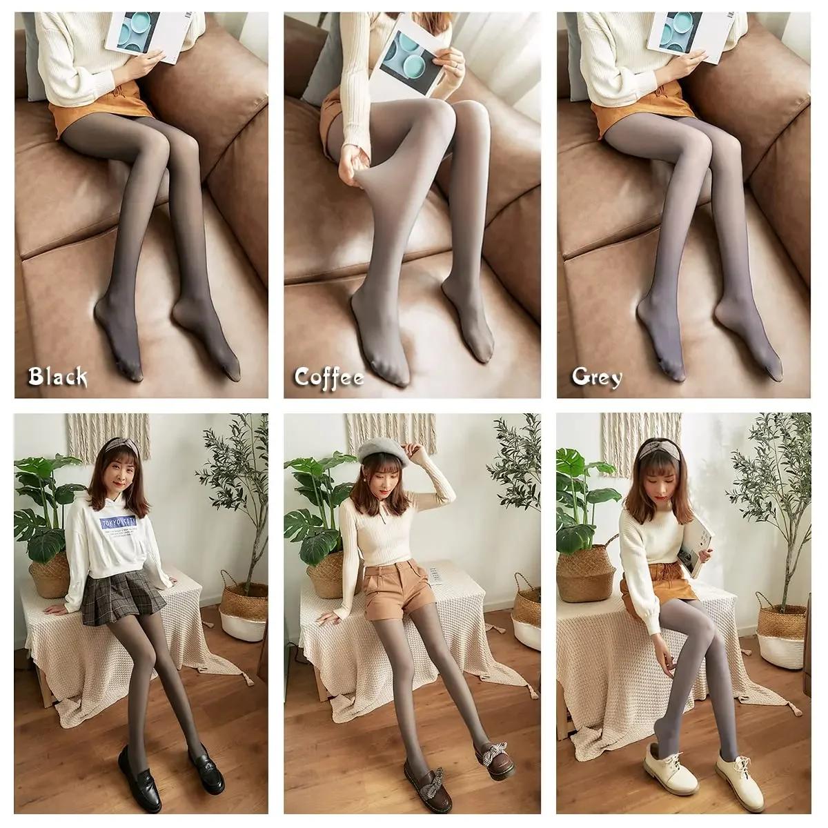 Thermo collants culotte polaire sans couture femmes polaire collants dames femmes bas chaud hiver élasticité termo leggings