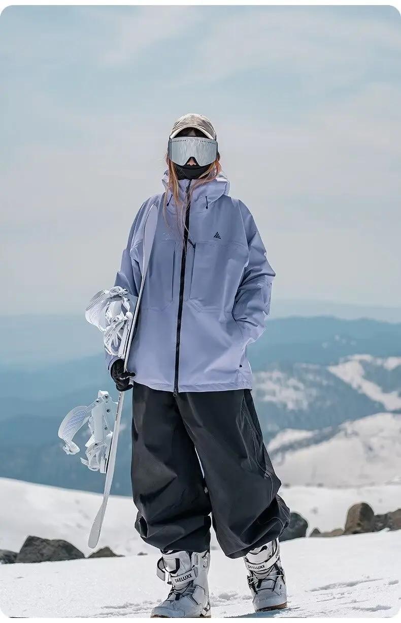 Pantalon de Ski homme femme simple planche imperméable coupe ample résistant à l'usure professionnel Double