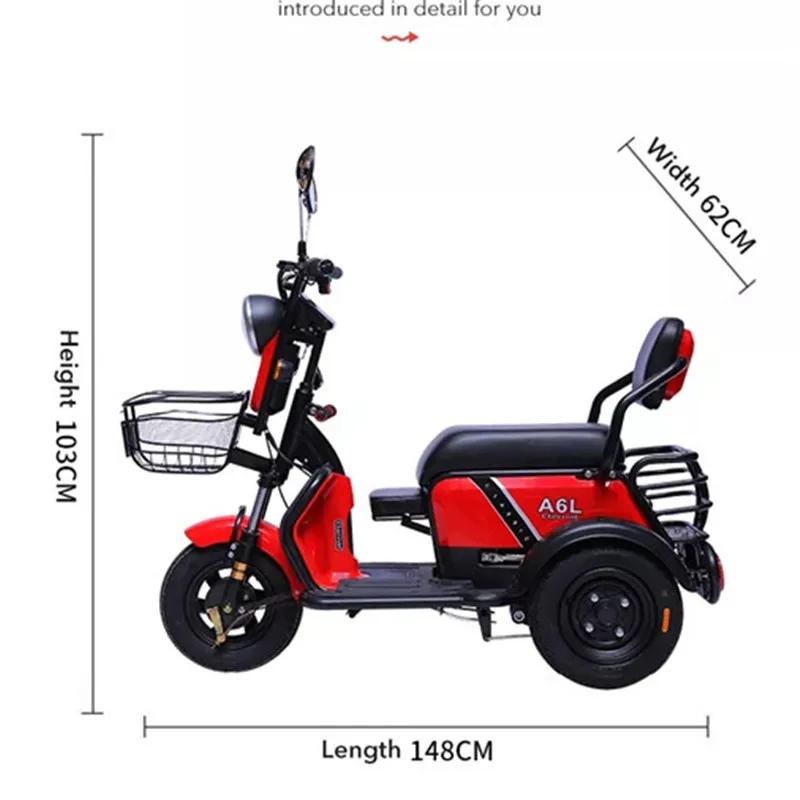 Mini Tricycle électrique adulte 3 lieux 600w 48v tout Terrain Parents enfant Scooter