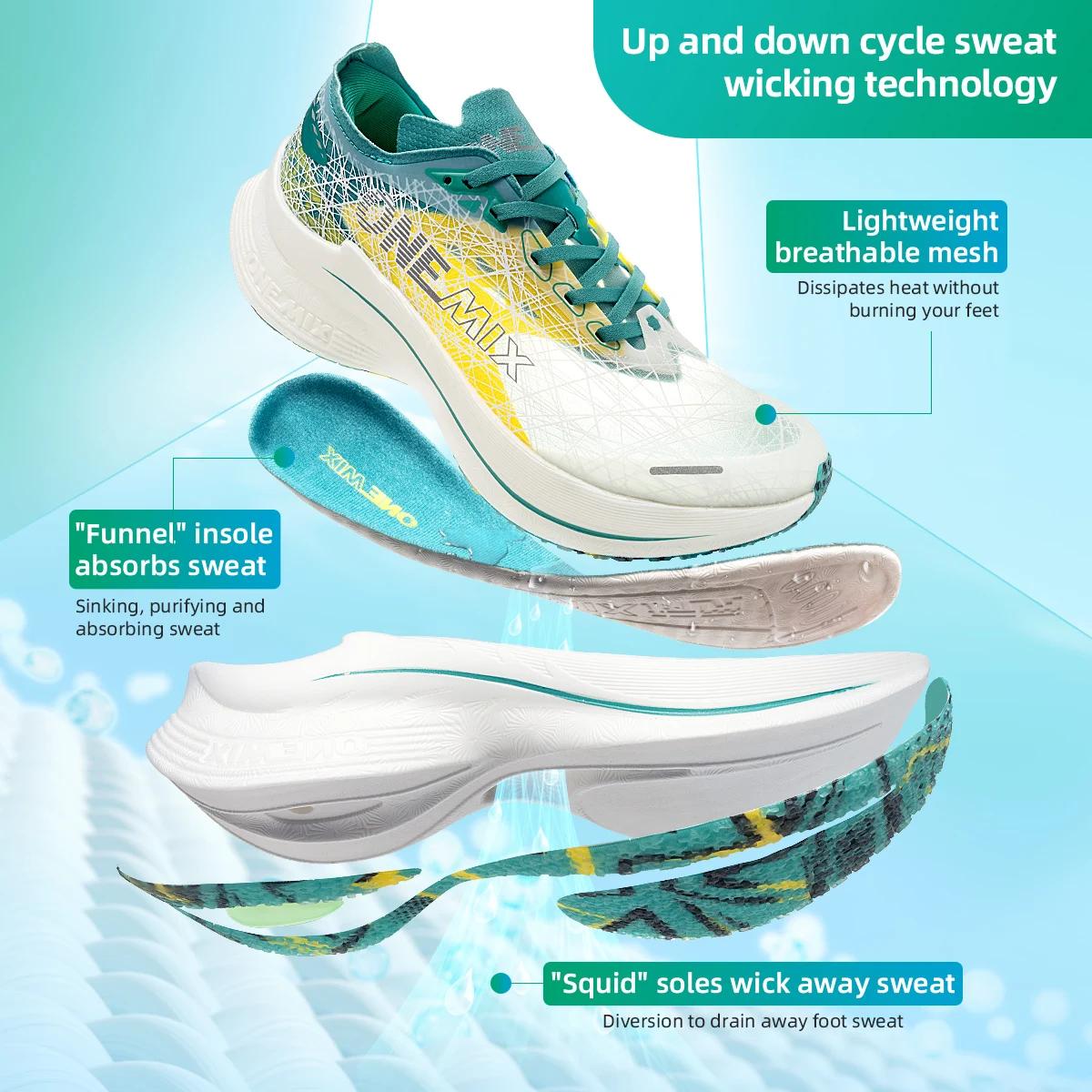 Chaussures ONEMIX Marathon plaque carbone - Course absorption choc ultra-légères technologie rebond