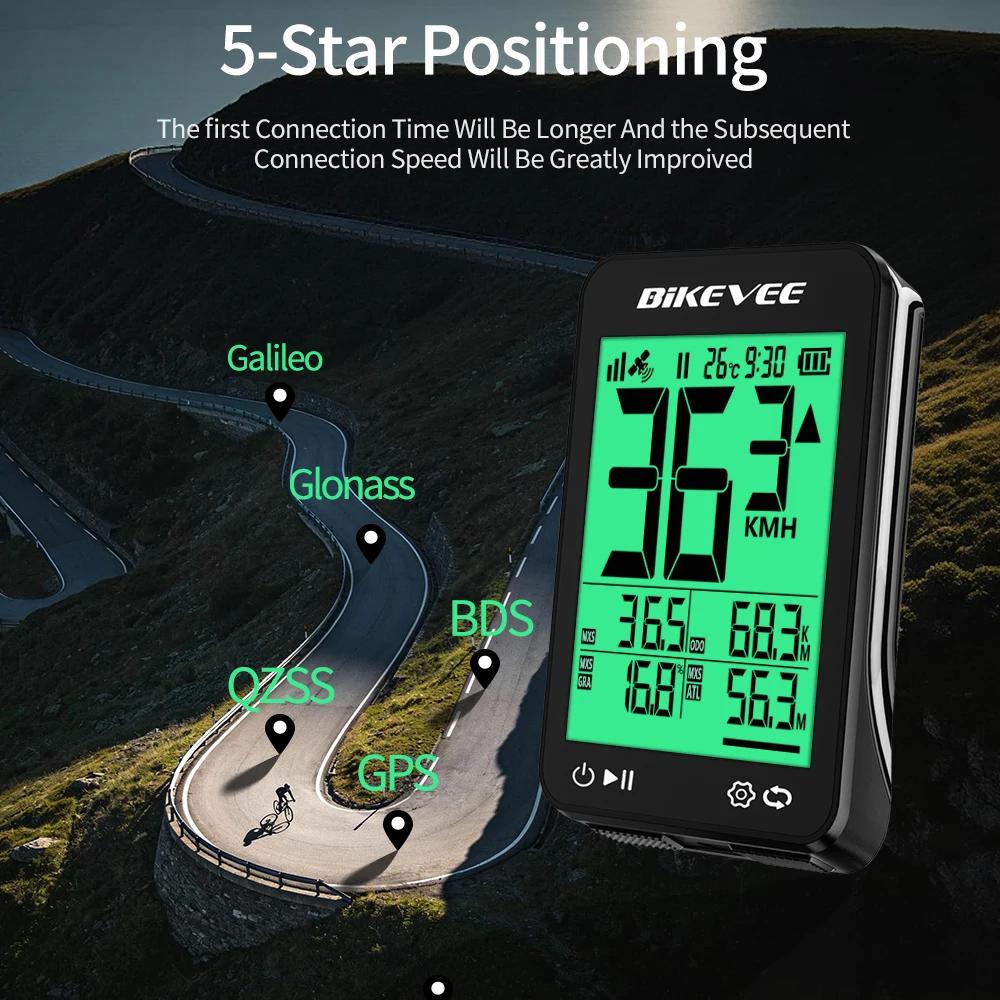Ordinateur de vélo sans fil GPS, affichage numérique LCD multifonctionnel, compteur de vitesse et odomètre pour vélo d'extérieur avec rétroéclairage vert automatique