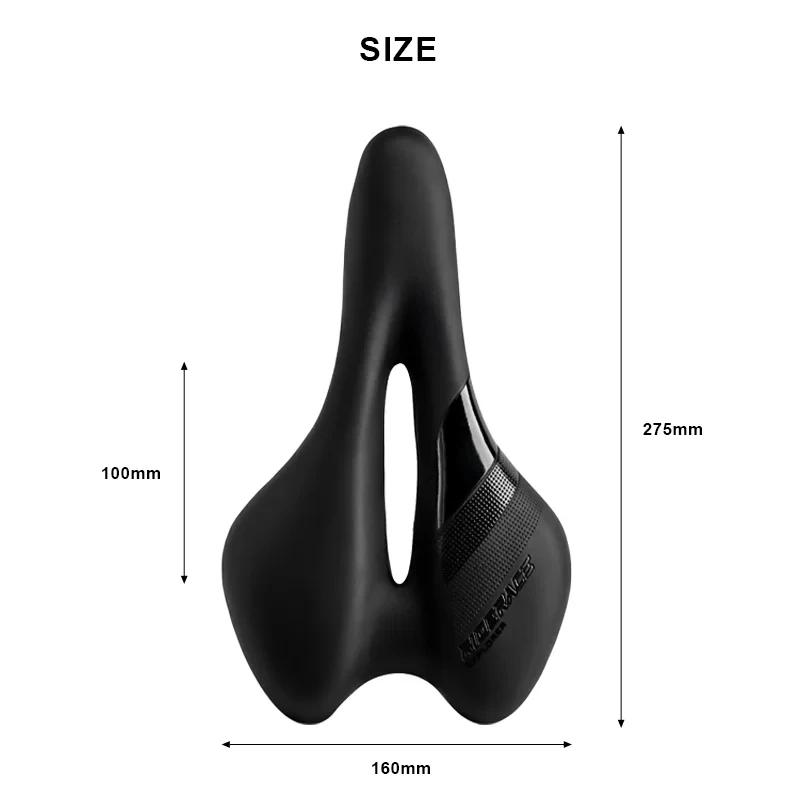 Selle de vélo creuse en cuir PU pour hommes et femmes