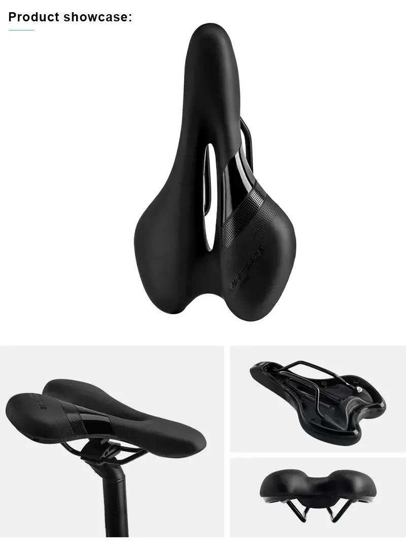 Selle de vélo creuse en cuir PU pour hommes et femmes