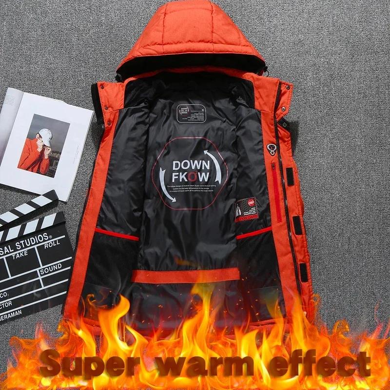 Doudoune coupe-vent trempée pour homme, veste de ski de montagne, sports de plein air, vêtements de camping d'hiver, garder au chaud, 506