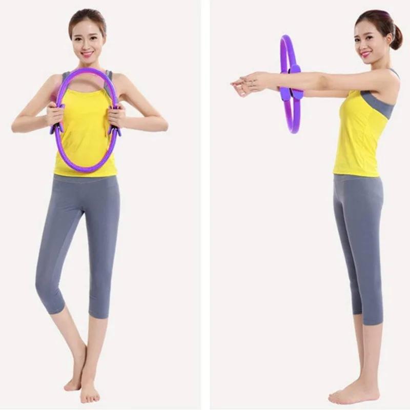 Anneau yoga Pilates cercle exercice antidérapant avec poignées pour entraînement musculaire cuisses et plancher pelvien