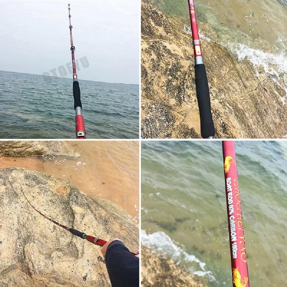 Canne à Pêche Voyage Carbone 3 Pièces Portable - Surf Eau Salée 30-50lb Bateau