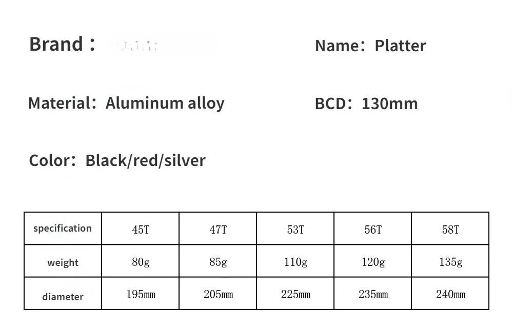 Bielles carrées Litepro pour vélo gravel - Pédalier plateau manivelle 130 BCD 45T à 58T