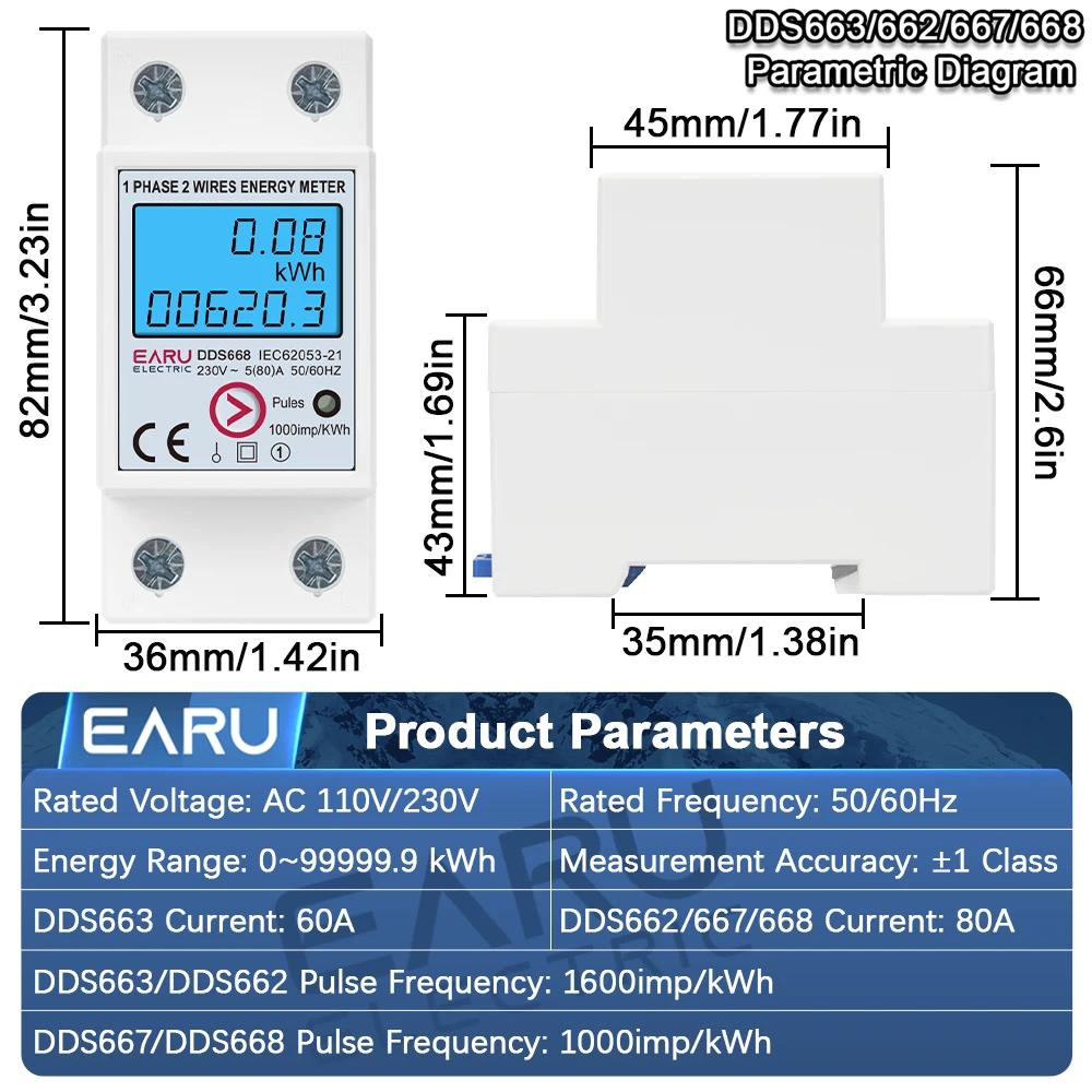 Compteur d'énergie numérique LCD monophasé