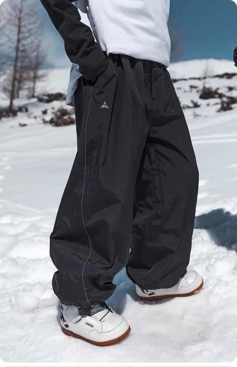 Pantalon de Ski homme femme simple planche imperméable coupe ample résistant à l'usure professionnel Double