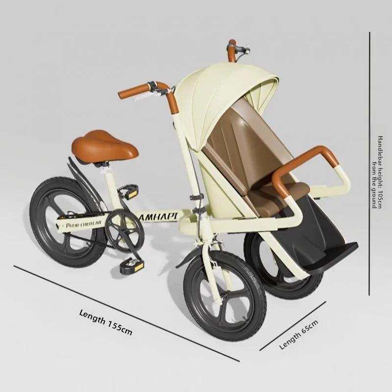 Vélo avec enfants vélo Parent-enfant 20 pouces siège avant bébé à trois roues