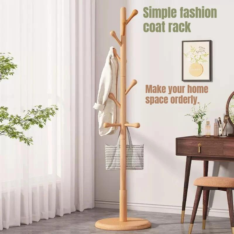 Porte-vêtements sur pied en bois économique pour couloir, hôtel, petit appartement, mobilier de chambre