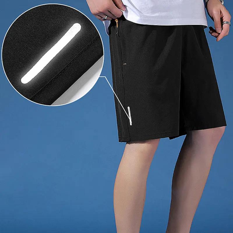 Short de sport été homme en soie glacée - Vêtement plage respirant pour basketball et fitness