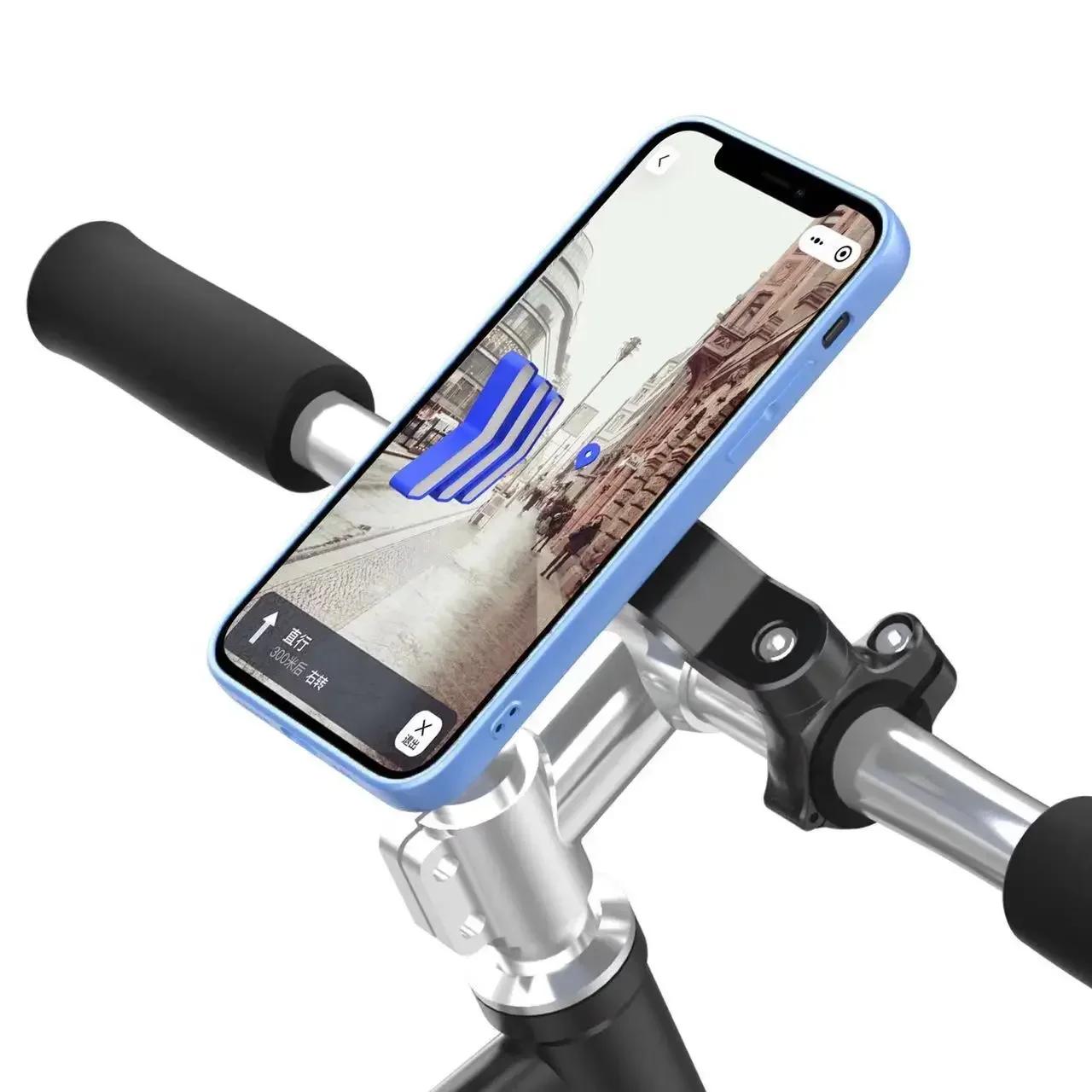 Support de téléphone pour vélo, support de téléphone pour moto, pince de fixation pour téléphone portable sur guidon, clip de téléphone pour vélo électrique et trottinette