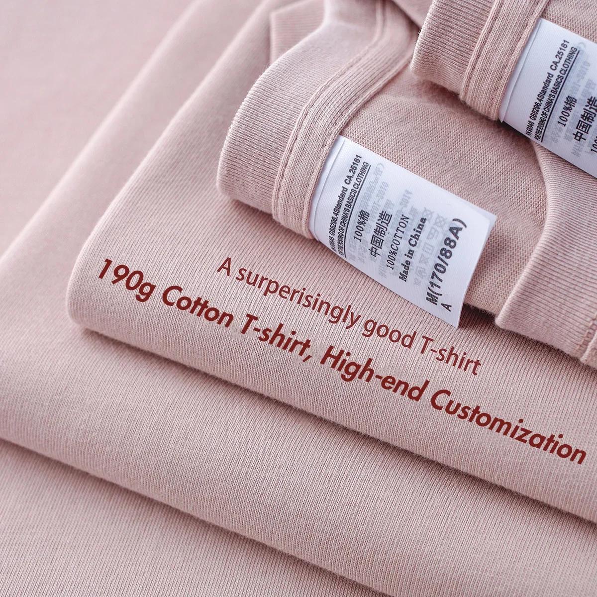 T-shirt en coton peigné pour homme et femme, vêtement de marque personnalisé, uniforme de classe, été 6.7oz 190gsm