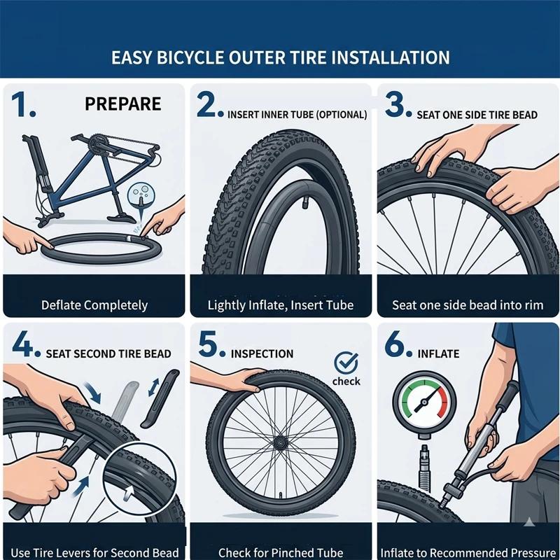 Ensemble de pneus et chambres à air pour vélo 20