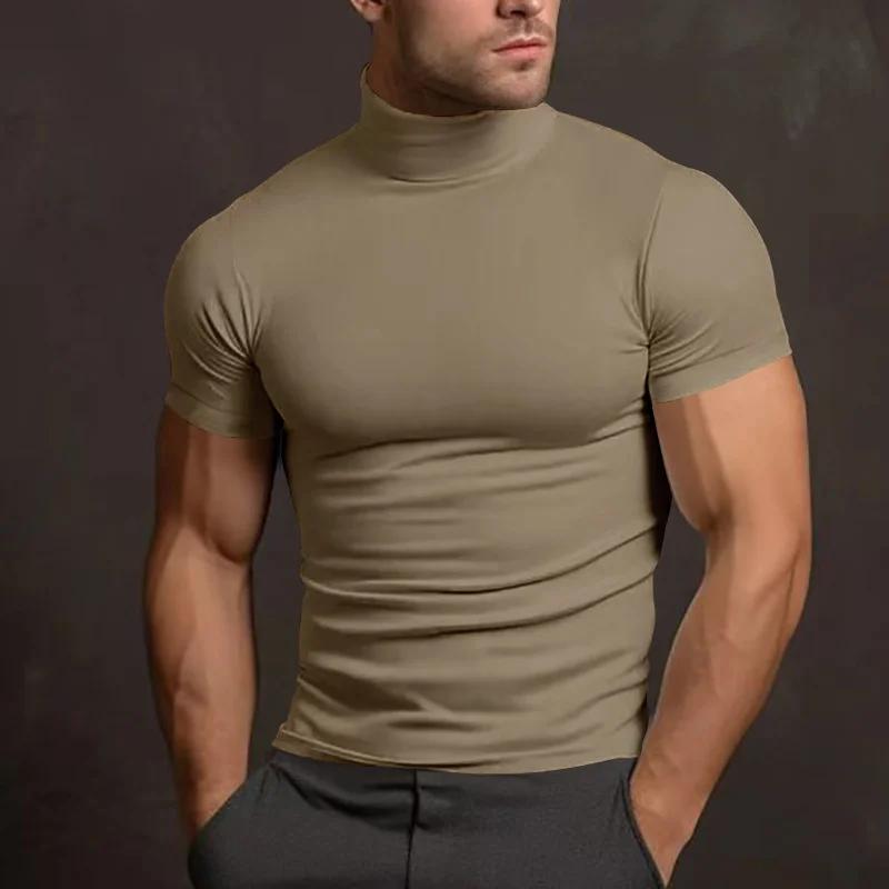T-shirt homme sport col haut élastique séchage rapide pour course et gymnase - Confort optimal
