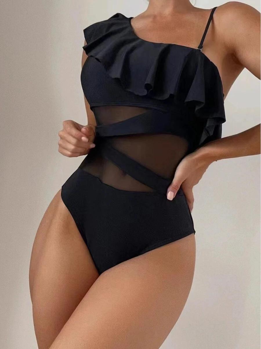 Maillot de bain une pièce sexy dos nu 2026 pour femme - Natation et plage été maille unie