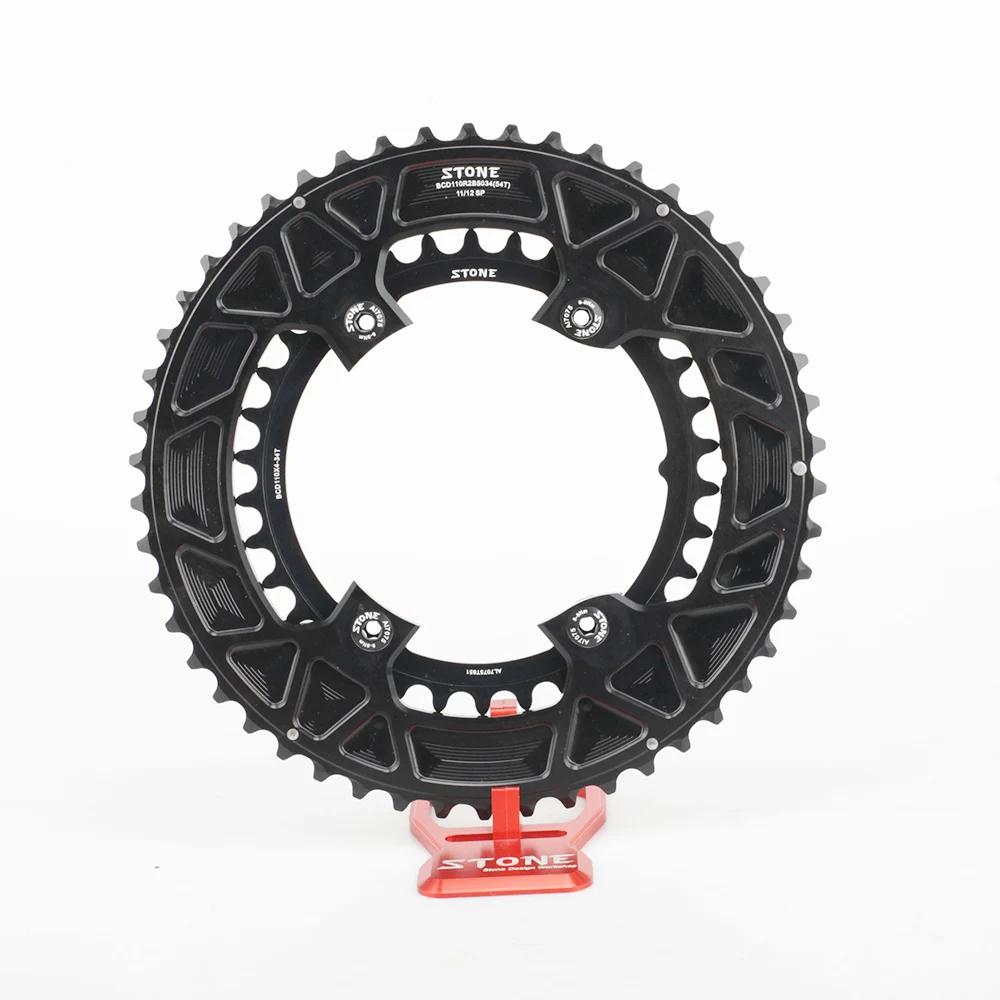 Plateau double BCD 110mm STONE 4 boulons compatible Shimano 105 Ultegra Dura-Ace vélo route