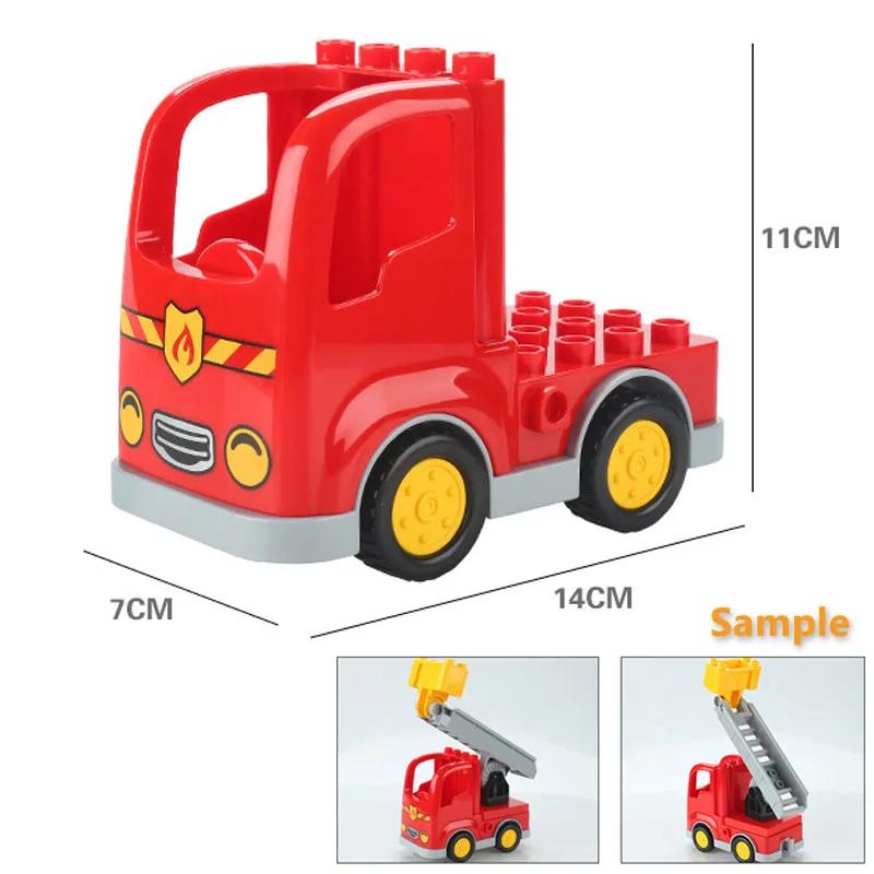 Remorque voiture moto bateau gros blocs de construction Collocation véhicule accessoire enfant bricolage jouets compatibles avec Duploed ensemble cadeau