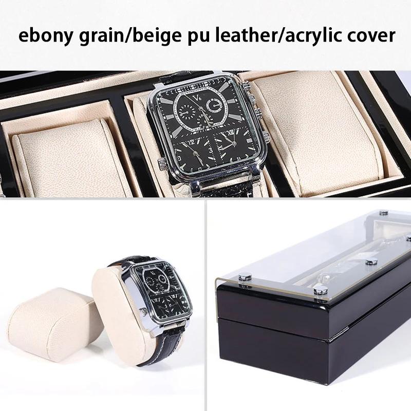 Boîte de montre en bois noire