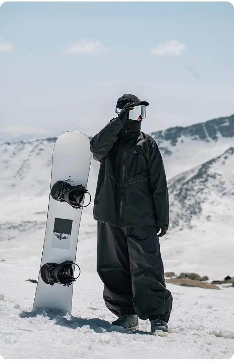 Pantalon de Ski homme femme simple planche imperméable coupe ample résistant à l'usure professionnel Double