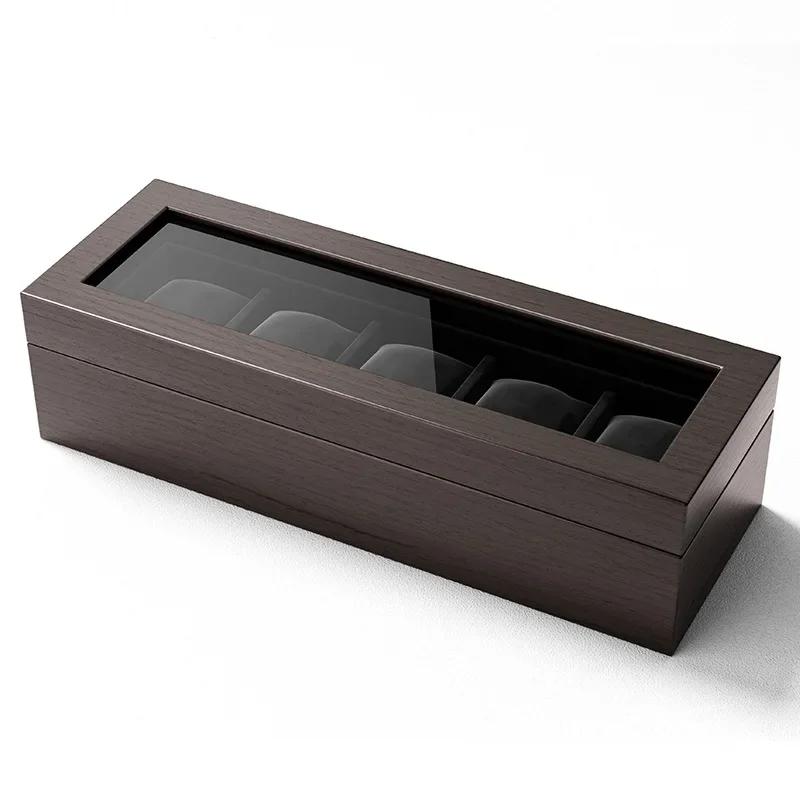 Boîte de rangement en bois pour montres mécaniques pour hommes