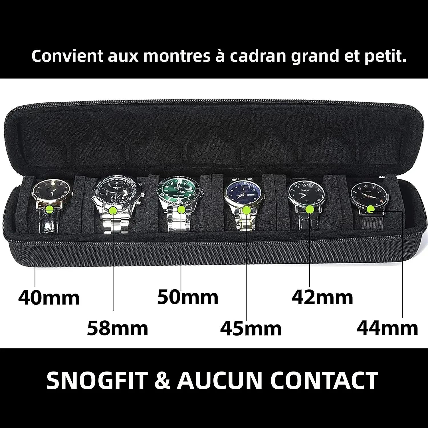 Boîte de rangement et présentoir pour montres, étui de voyage portable, organisateur de bureau pour les passionnés de montres, cadeau