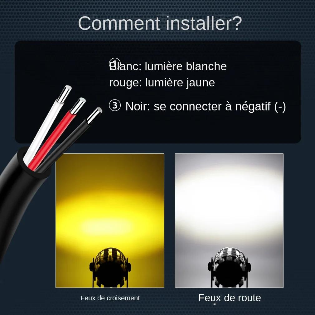 Projecteur de phare universel à lampe LED pour moto