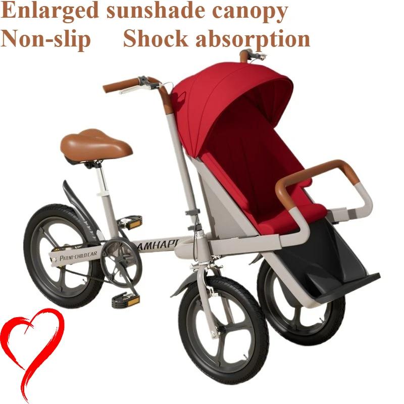 Vélo avec enfants vélo Parent-enfant 20 pouces siège avant bébé à trois roues
