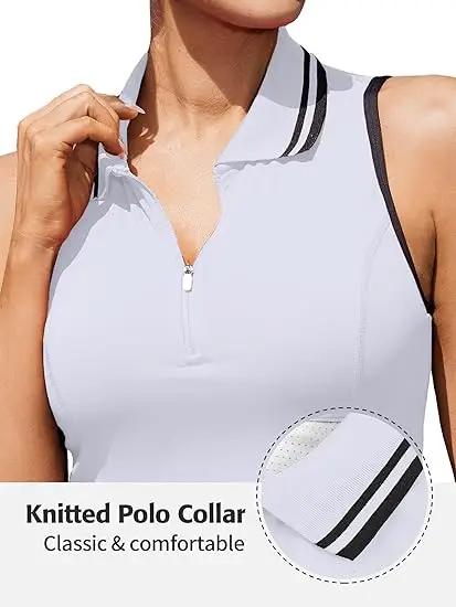Robe de Tennis Anfilia Femmes - Col Polo avec Short Intégré Poches et Coussinets Mobiles Silhouette Ligne