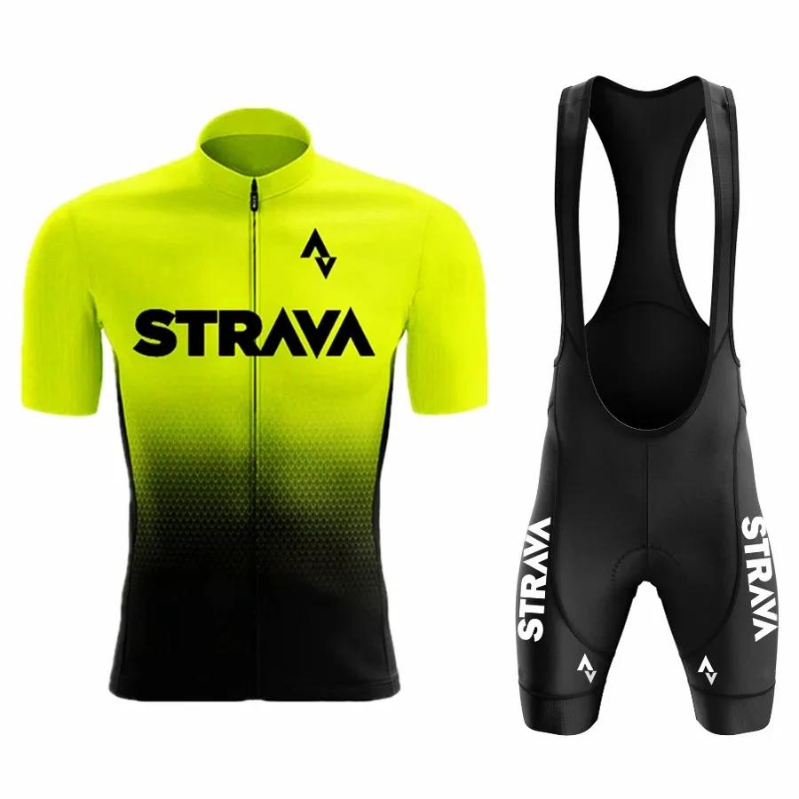2024Strava Pro équipe de vélo à manches courtes Maillot Ciclismo hommes