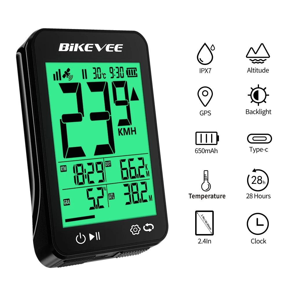 Ordinateur de vélo sans fil GPS, affichage numérique LCD multifonctionnel, compteur de vitesse et odomètre pour vélo d'extérieur avec rétroéclairage vert automatique
