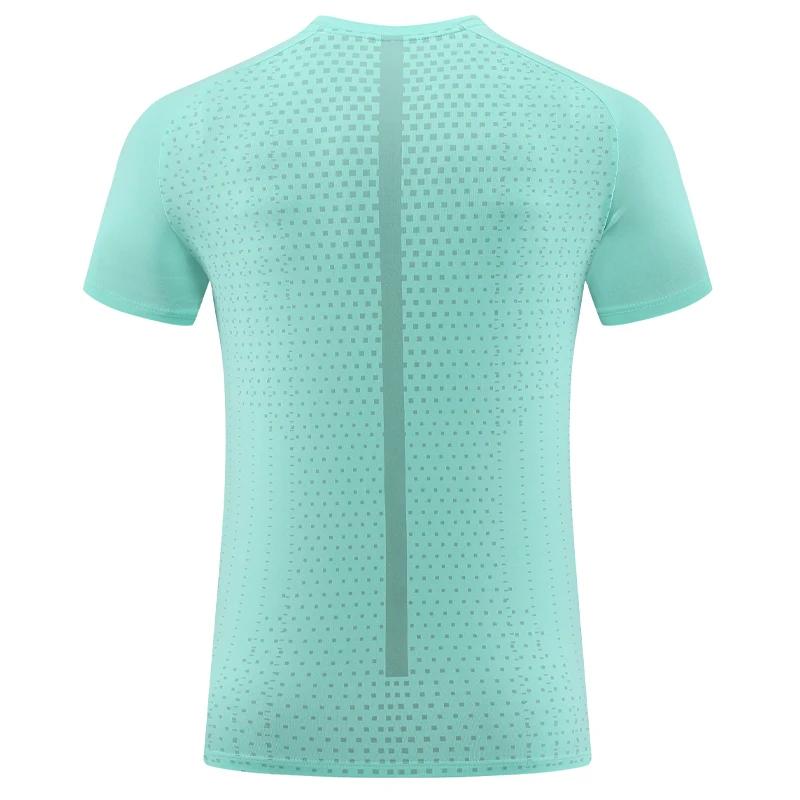 Imprimer chemises de sport mode course décontracté en plein air Jogging respirant entraînement manches courtes en Nylon 