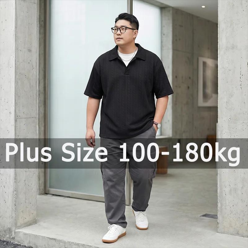 Polo noir pour hommes grande taille