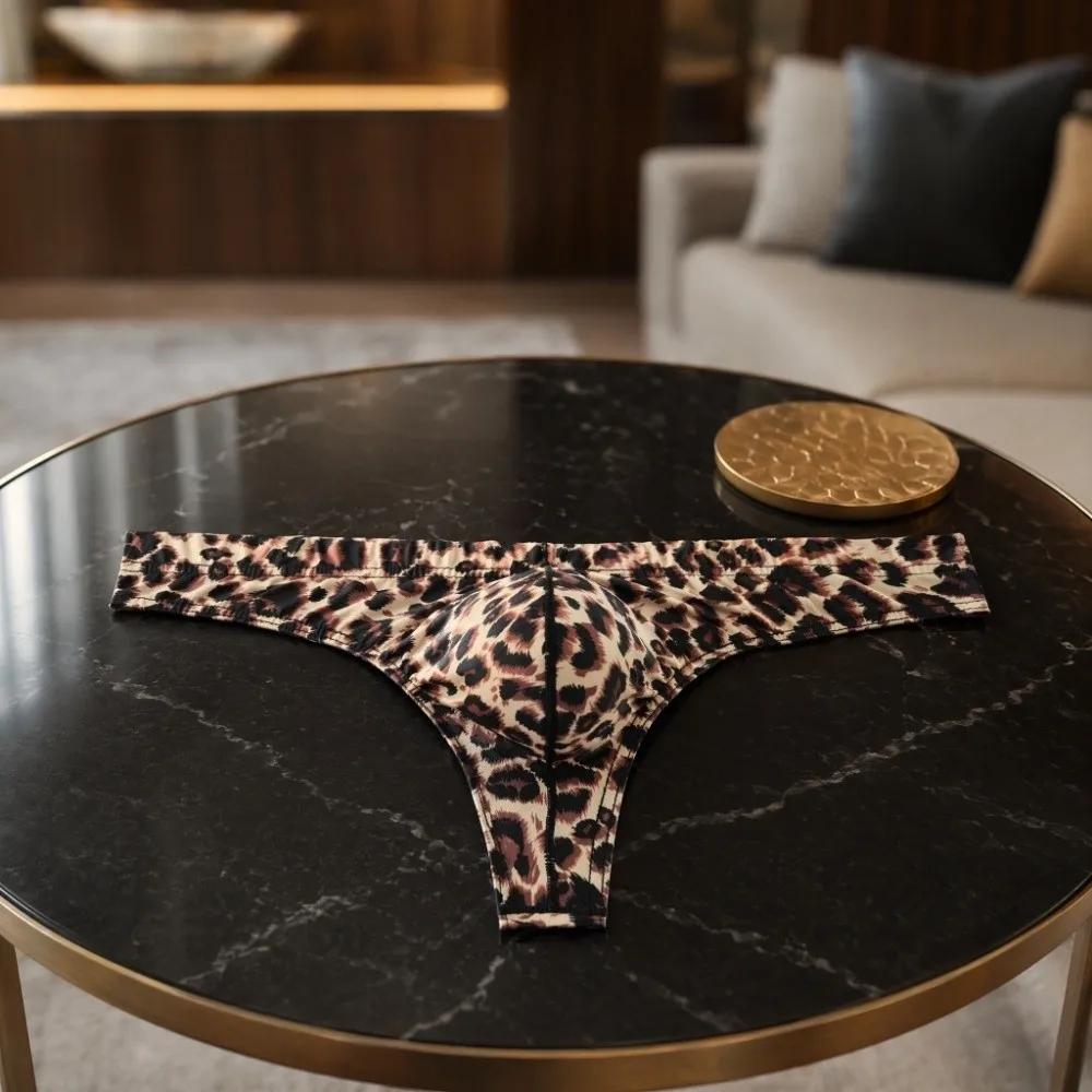 Sous-vêtements pour hommes, lingerie pour hommes, string imprimé léopard, taille basse, culotte pour hommes, sous-vêtements fins, slips pour hommes, cadeaux