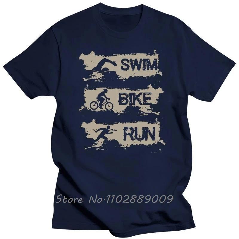 Triathlon natation vélo course Triathlète T-Shirt coton T-Shirt Streetwear cadeaux d'anniversaire Fitness T-Shirt unisexe hauts hommes vêtements
