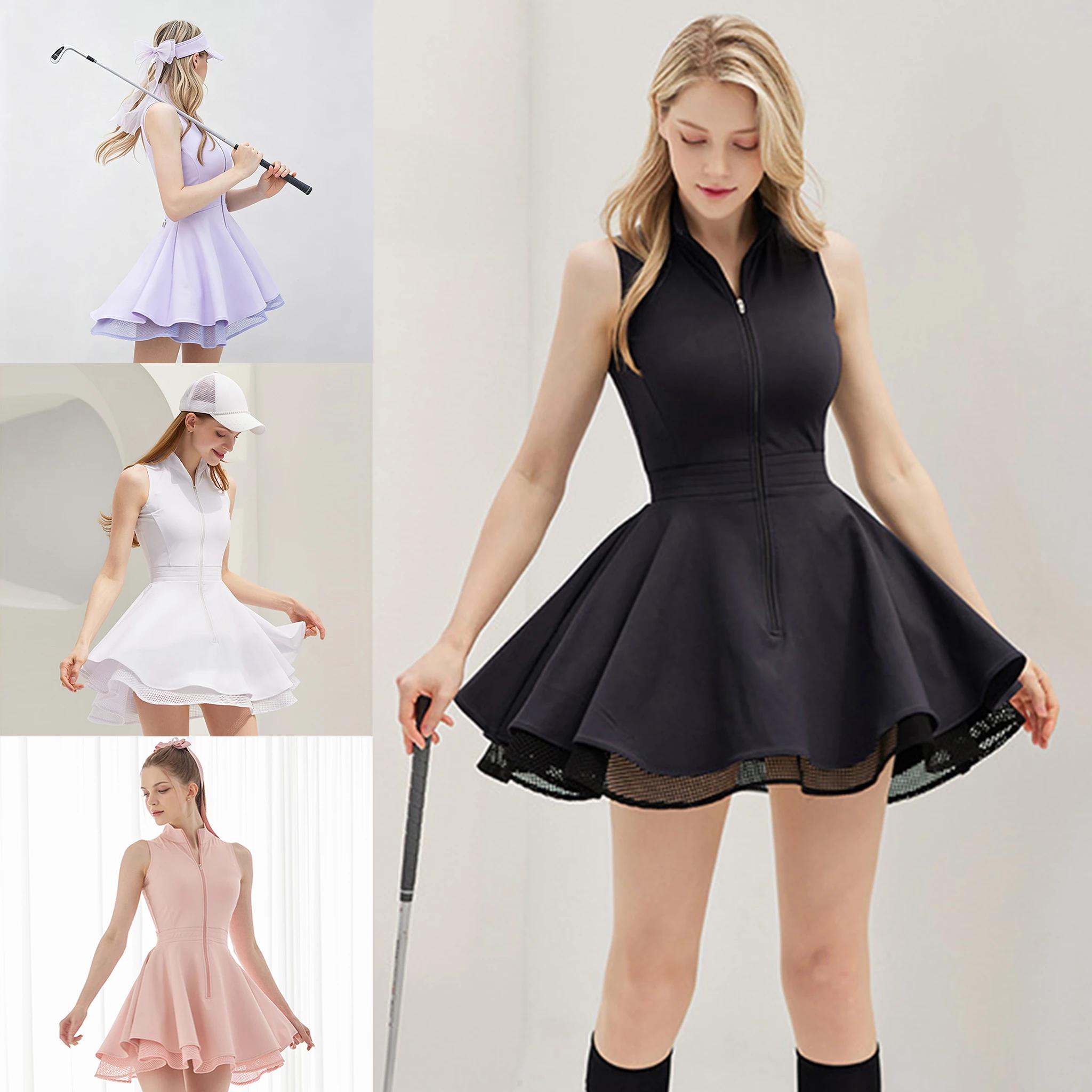 Polo robe de Tennis coussinets de poitrine Shorts doux haute extensible jupes de Fitness contrôle du ventre