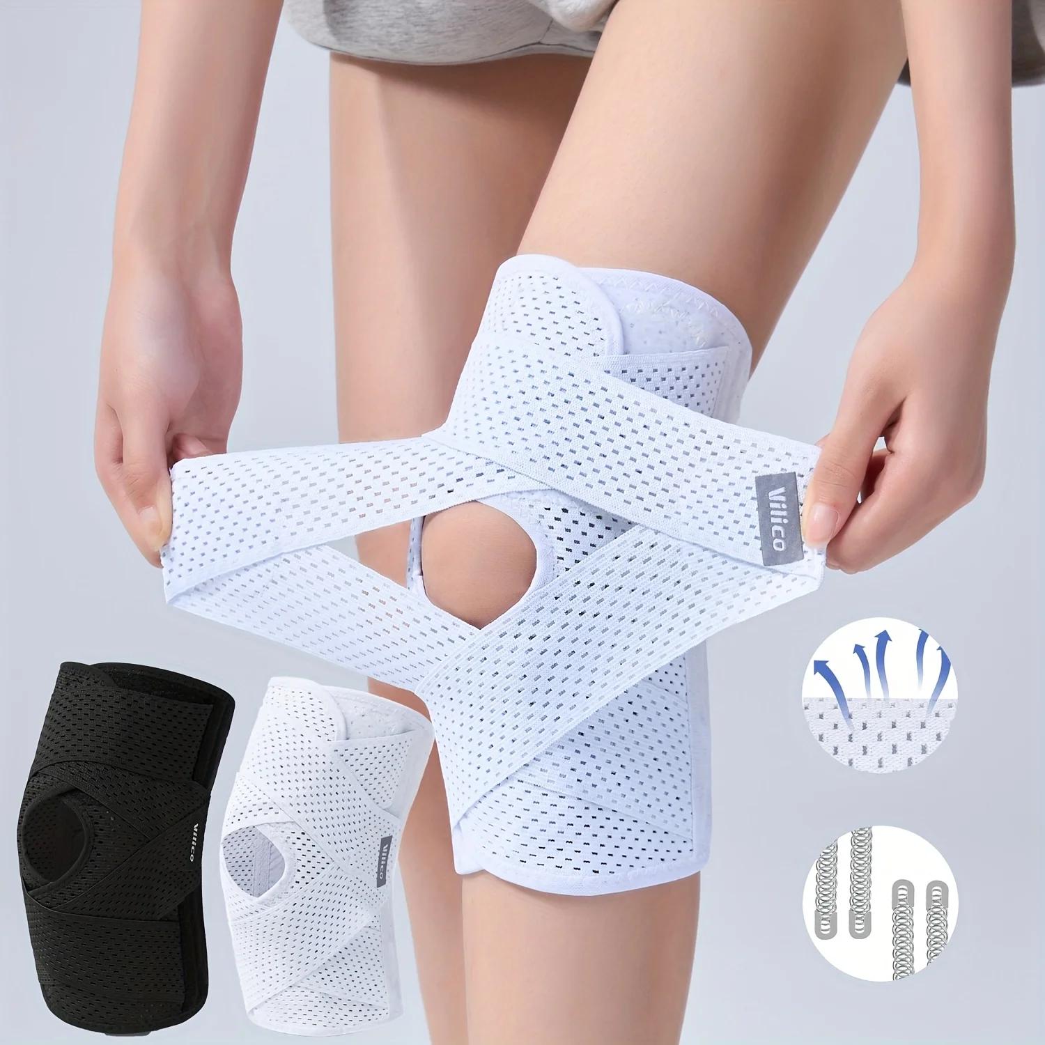 Genouillères de sport à sangle élastique pour hommes et femmes