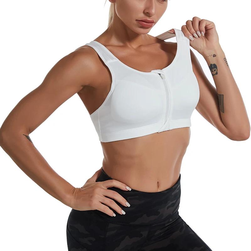 Soutien-gorge sport grande taille femme - Brassière fitness 3XL à 5XL fermeture avant pour yoga gym