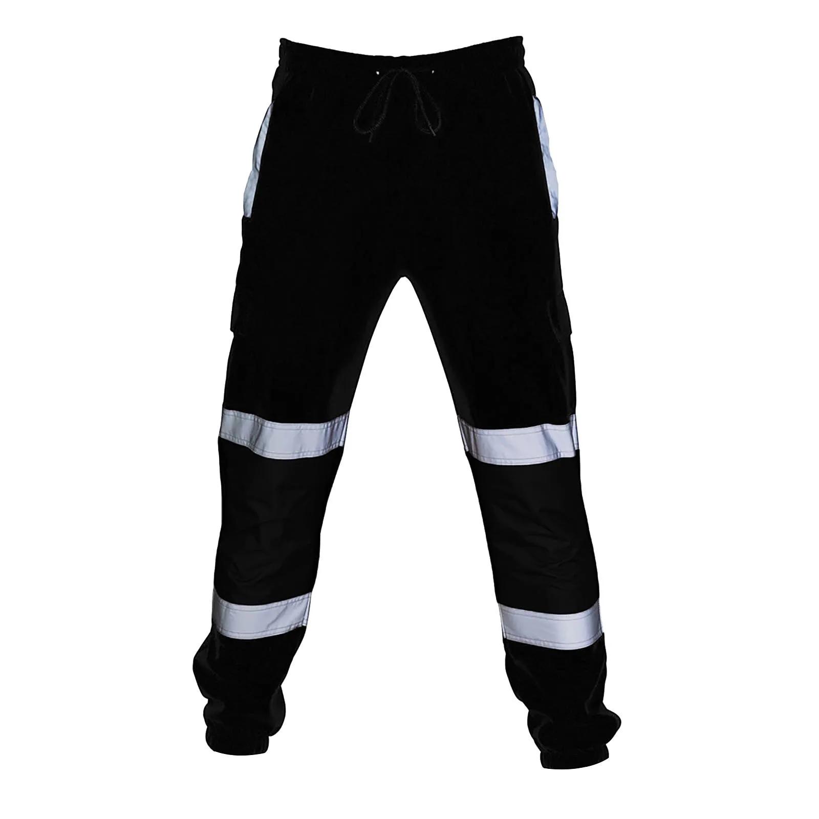 Vêtements de travail de sécurité pour hommes, pantalons décontractés pour le travail routier, pantalons à bandes de coulée haute, salopette haute visibilité, joggeurs, vêtements de travail, nouveau